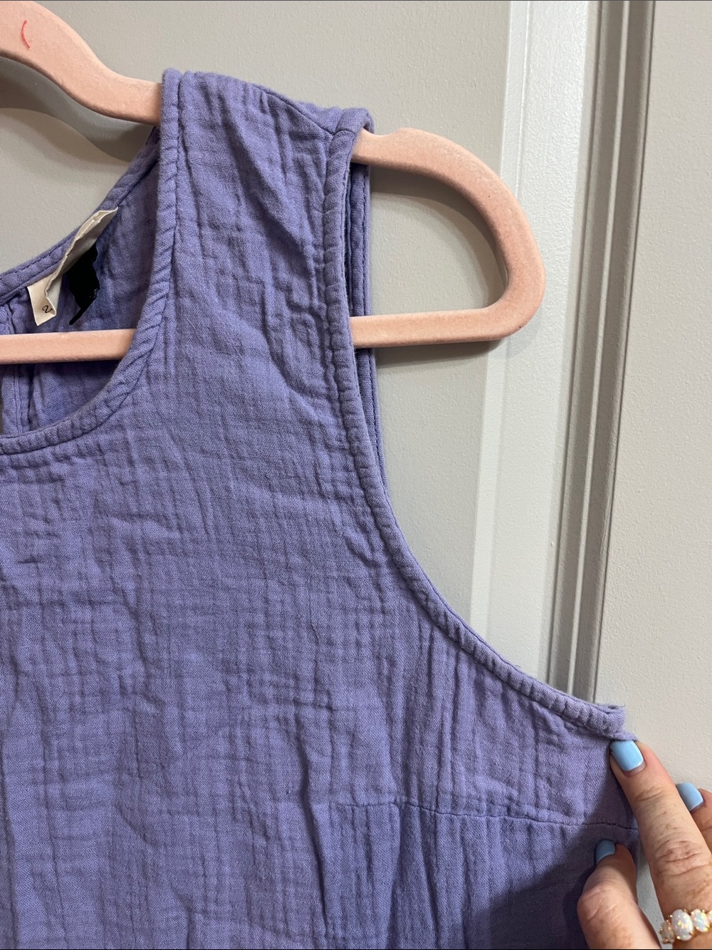 Universal Thread Lavender Tiered Cotton Gauze Dress - Picture 6 of 13